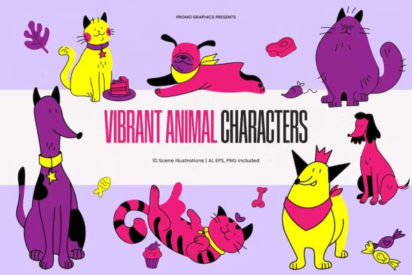 Vibrant Animal Characters - LBXAJUJ