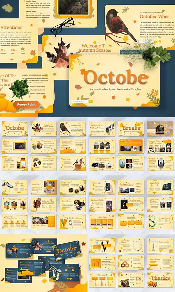Octobe - Autumn Powerpoint Keynote Google Slide Template