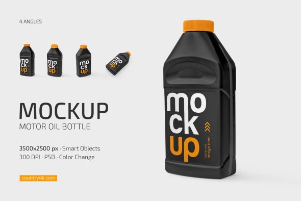 CreativeMarket - Motor Oil Bottle Mockup Set - 12175104