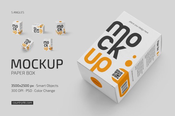 CreativeMarket - Paper Box Mockup Set - 12640630