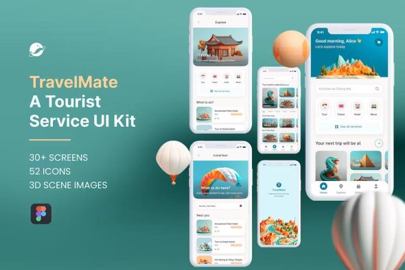 TravelMate - A Tourism Service App UI Kit - SMGXBC2