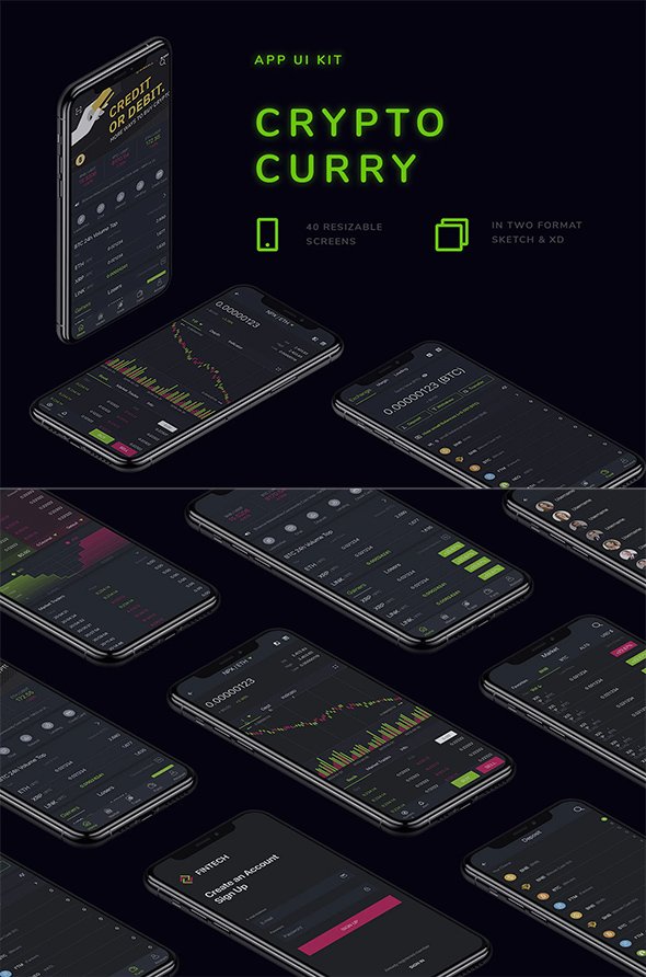 Ui8 - Crypto Curry - Premium Mobile UI Kit for Blockchain