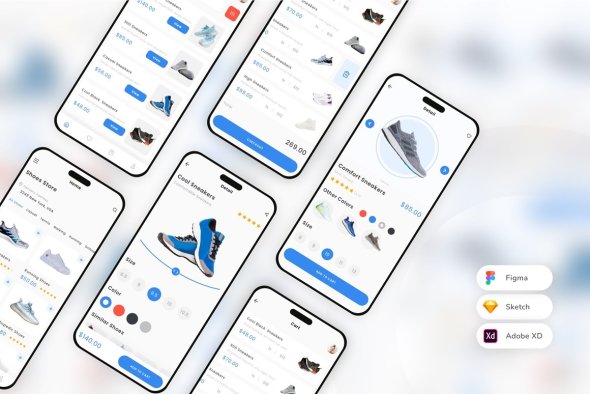 CreativeMarket - Shoes Store & E-Commerce App UI Kit - 42200347