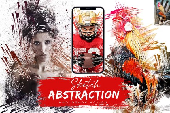 GraphicRiver - Abstraction Sketch Photoshop Action - 23925030