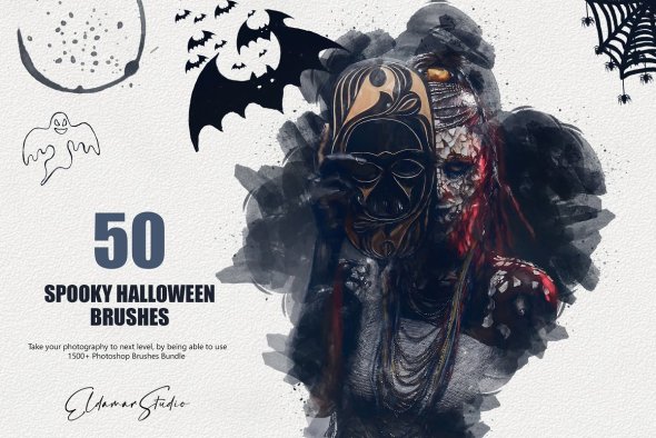 CreativeMarket - 50 Spooky Halloween Brushes - 6259378