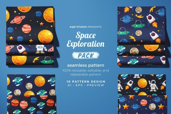 CreativeMarket - Space Exploration - Pattren - 35803222