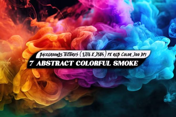 7 Abstract Colorful Smoke Backgrounds - BK48SWN