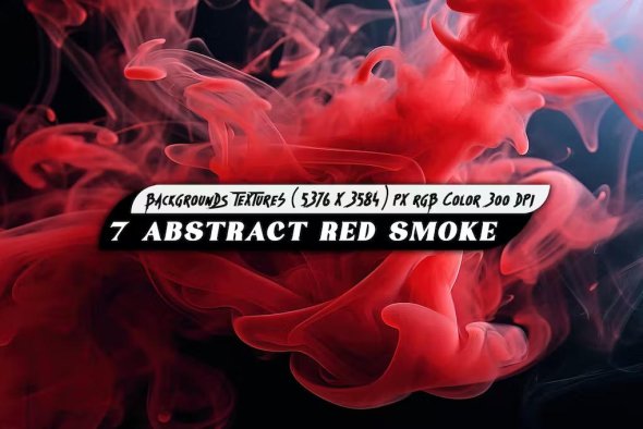 7 Red Smoke IN Black Background - 9KKMMEJ