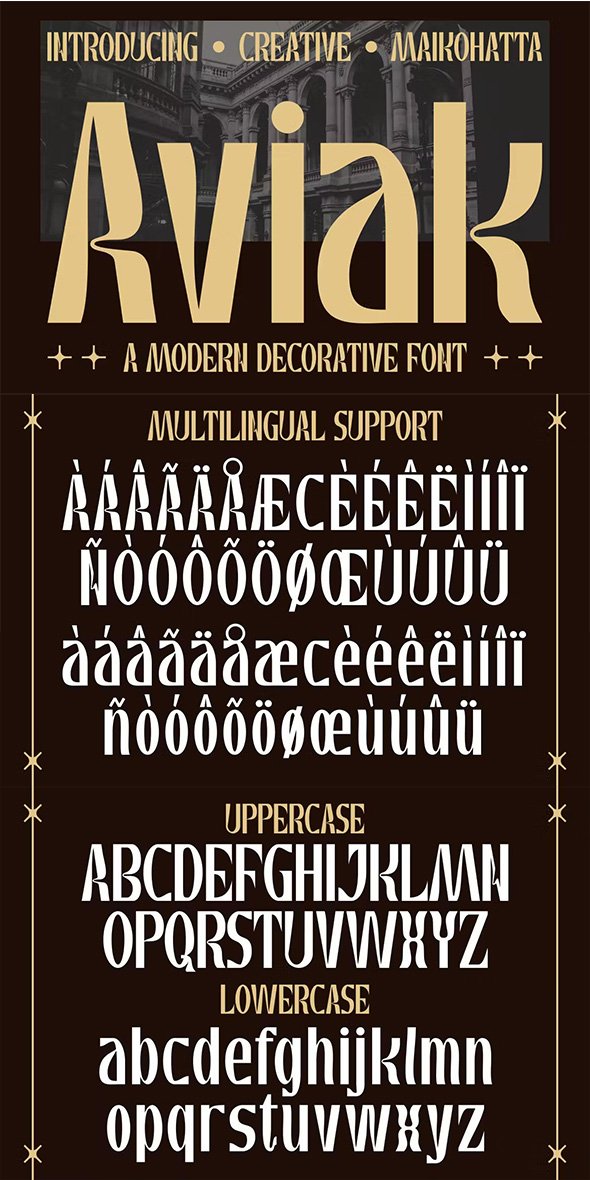 Aviak - Modern Decorative Font - 3MQ9X2K