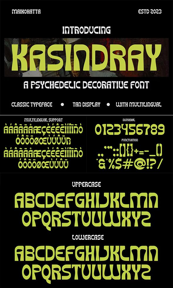 Kasindray - Psychedelic Decorative Font - EZ2WKRK