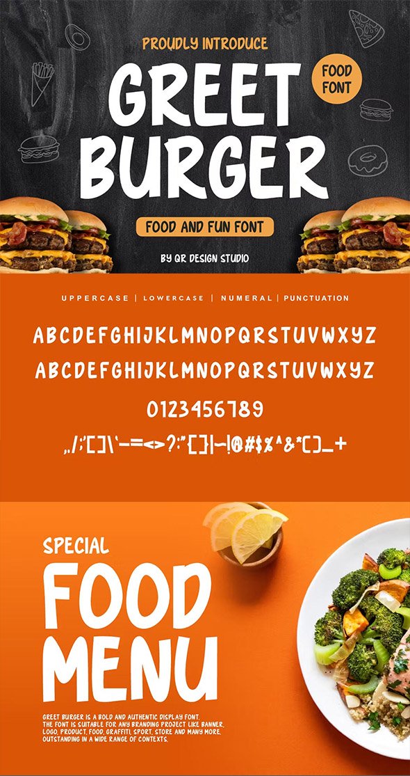 Greet Burger - Food Font - Z296HP8
