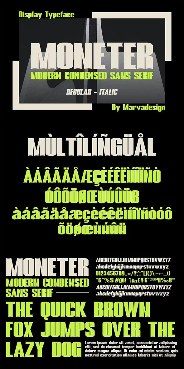 Moneter - A Modern Condensed Font - LSLD9KA