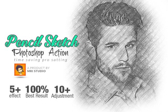 Pencil Sketch Photoshop Action - 2690991