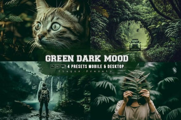 GraphicRiver - Green Dark Mood Lightroom Presets Mobile & Desktop - 48110008
