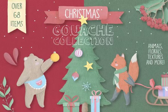 Cute Christmas Collection Xmas Animals Holidays - 6KNPZNF