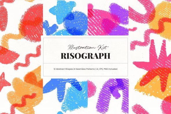 Risograph Geometric Shapes & Patterns - 72HRP58