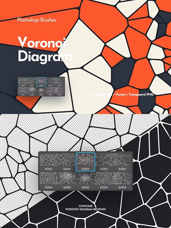 Voronoi Diagram Photoshop Brushes