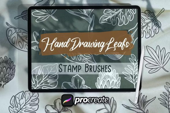 Hand Drawing Leafs Brush Stamp Procreate