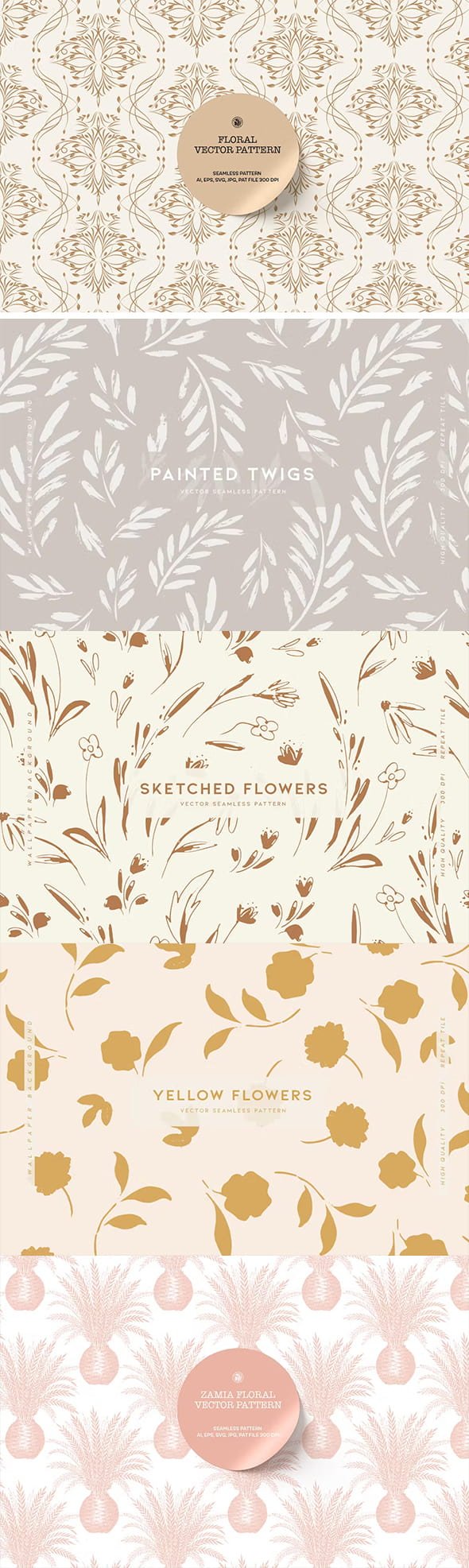 5 Floral Masterpieces Collection Of Backgrounds