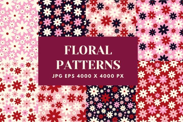 Vibrant Retro Floral Patterns - XNUNTEB
