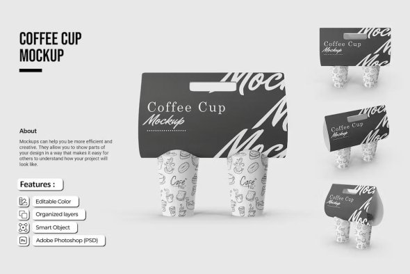 Coffee Cup Carrier Mockup - BPSJ8DF