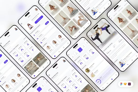 Online Yoga Mobile App UI Kit - MR5XAC9