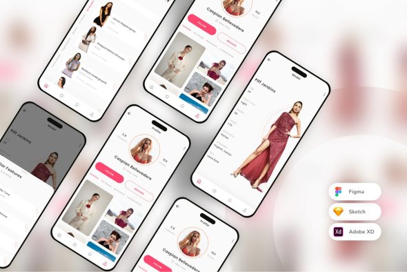 CreativeMarket - Model Agency Mobile App UI Kit - 42274961