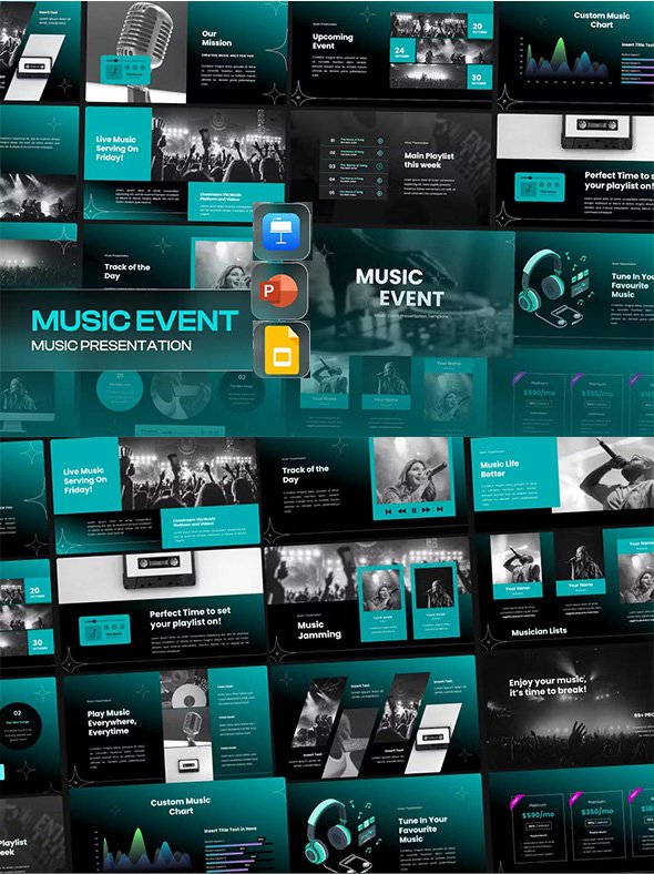 Music Event PowerPoint Google Slides Keynote Template