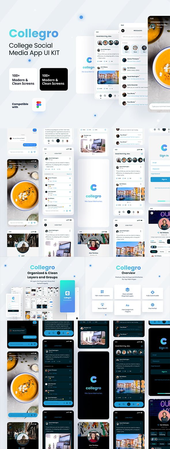 UI8 - Collegro - A Premium College Social Media App UI Kit