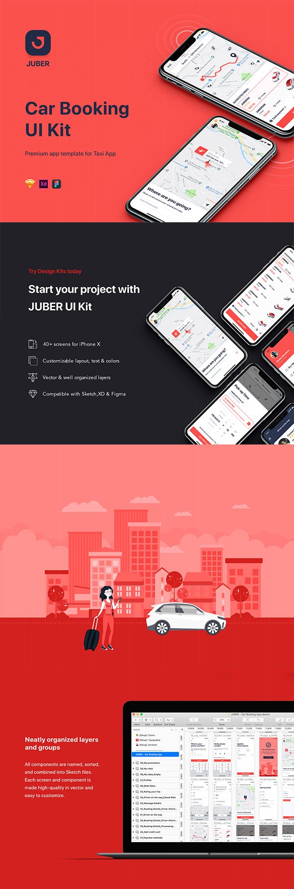 JUBER - Car Booking mobile UI Kit