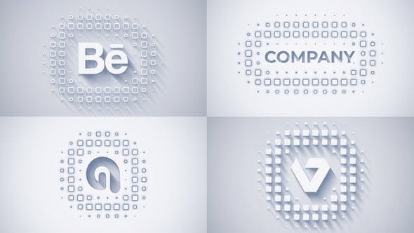 VideoHive - Squares Minimal Logo Reveal (14 in 1) - 48623081