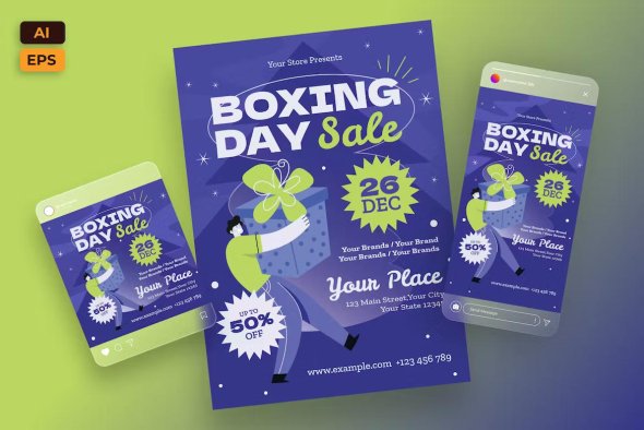 Boxing Day Sale Flyer Template - UB82S7K