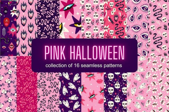 Pink Halloween Patterns - FAKMBMP