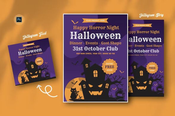 Carry Halloween Day Flyer Template - XQESYVL