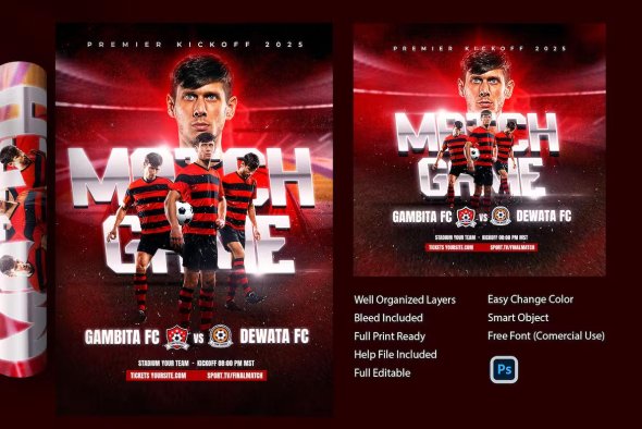 Soccer Flyer & Social Media Template - CT4JVC2