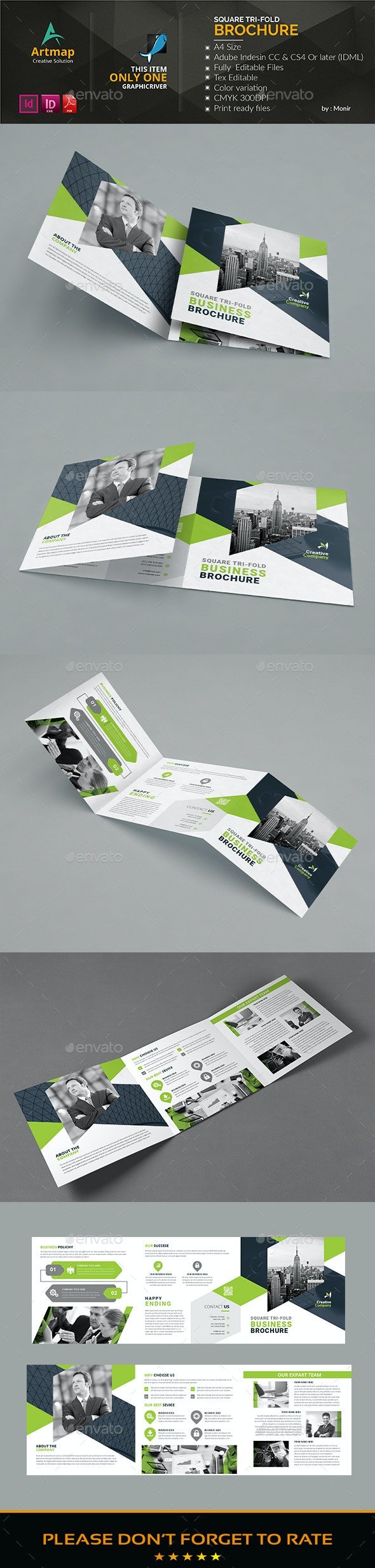 GraphicRiver - Square Ti-fold Brochure - 24801013