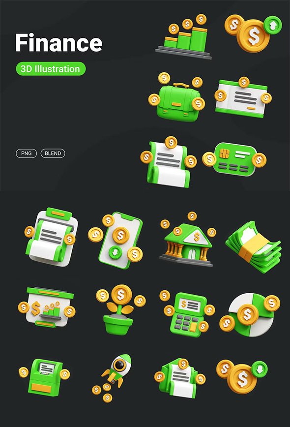 Finance 3D icons