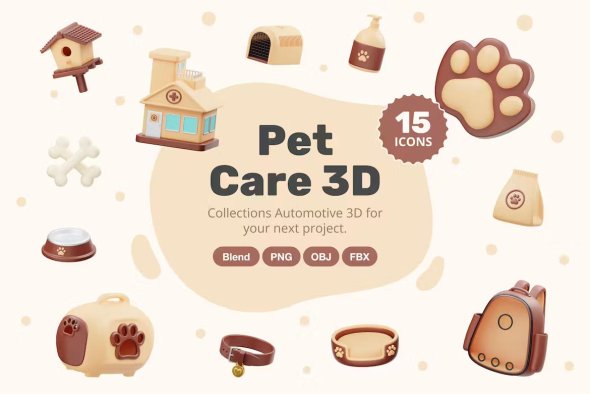 Pet Care 3D Illustration