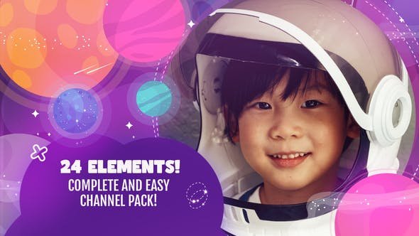 VideoHive - Kids Tv Streaming And Youtube Channel Pack Space Themed - 49000302