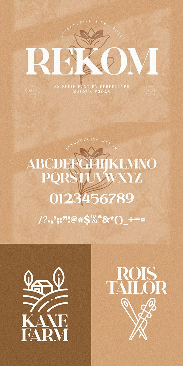 CreativeMarket - Rekom Elegant Serif Font Typeface - 91568157
