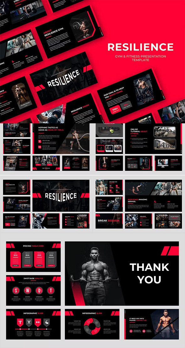 Resilience - GYM & Fitness Powerpoint Keynote Google Slides