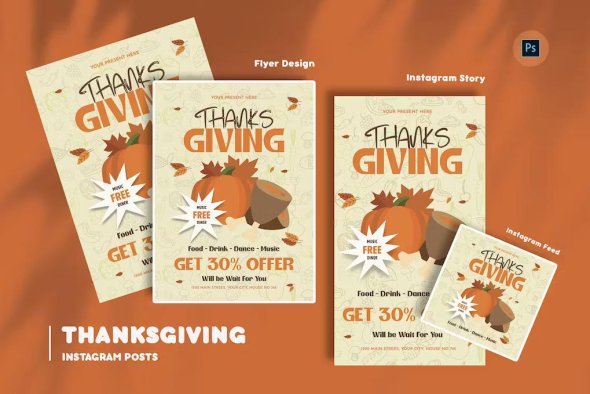 Ronal Thanksgiving Day Flyer Template - AYU5Z8K