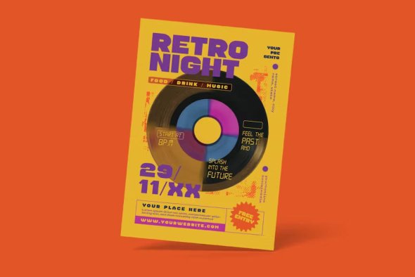 Retro Night Party Flyer - Z6QPBDG