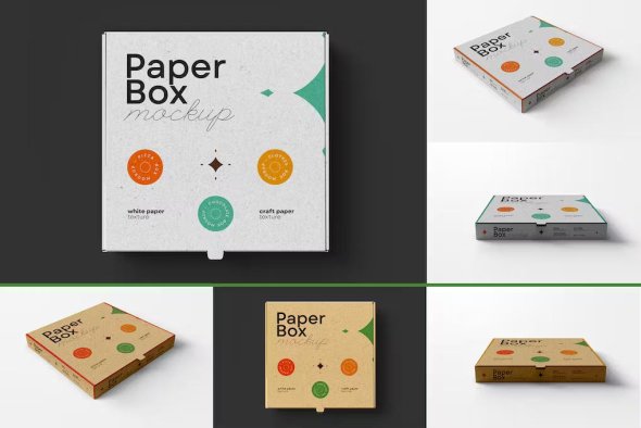 Paper Box Mockup Pizza Chocolate - L2X45NU