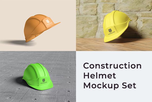 Construction Helmet Mockup Set