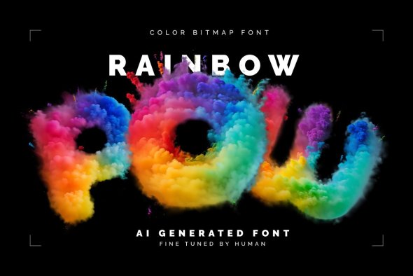 CreativeMarket - Rainbow Pow - Color Bitmap Font - 91615331