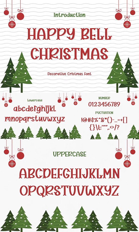 HAPPY BELL CHRISTMAS - Decorative Christmas Font - QSY9YA9