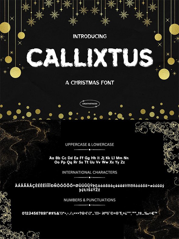 CreativeMarket - Callixtus Christmas Font - 91572085