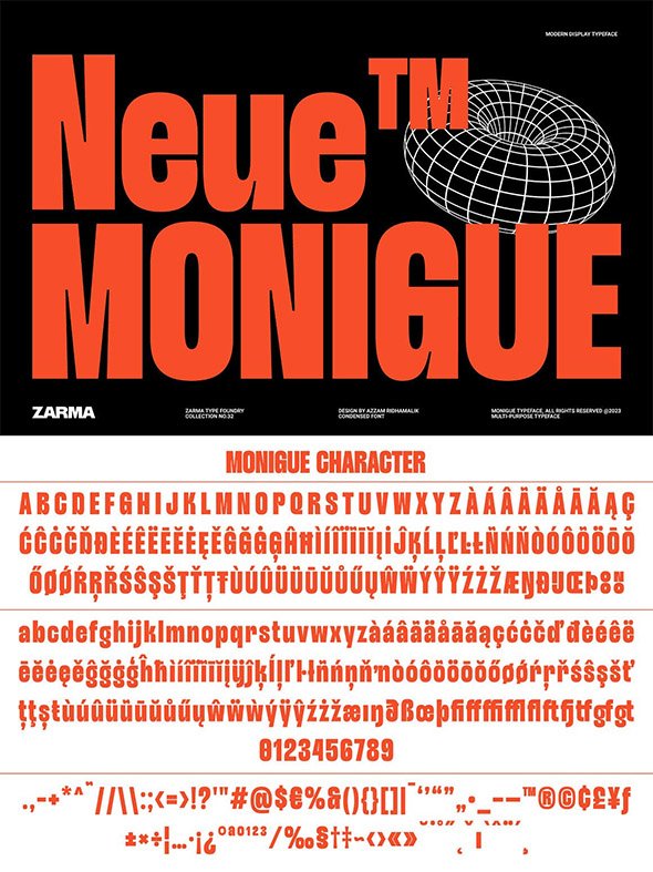 CreativeMarket - Monigue - Condensed Sans Serif Font - 91592374