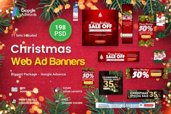 Christmas Banners Ad - 198 PSD - 77ZK3N